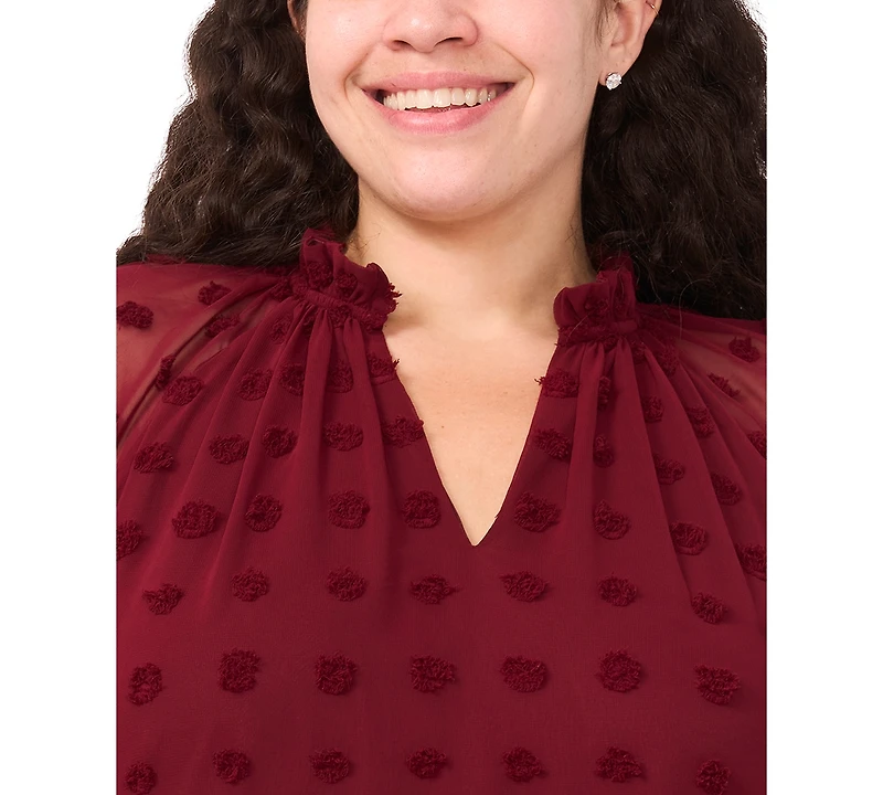 Msk Plus Clip Chiffon Babydoll Short Dress