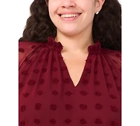 Msk Plus Clip Chiffon Babydoll Short Dress