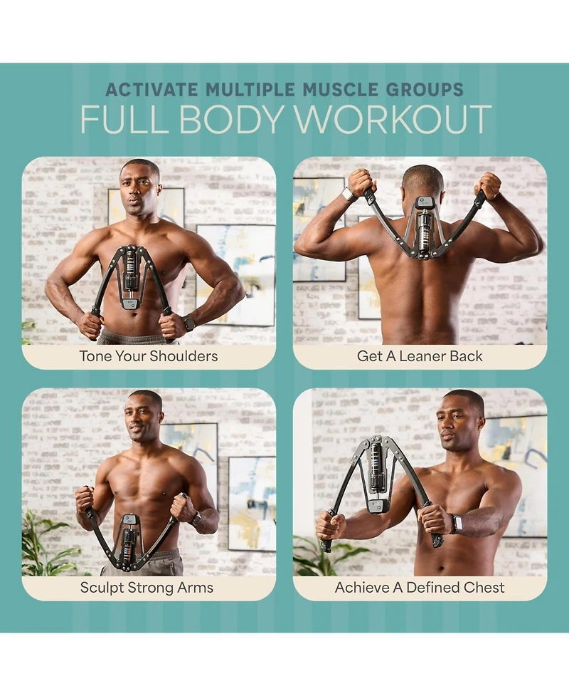 Lifepro Hydraulic Power Chest Expander – Adjustable 22–440lb Arm Twister with Rep Counter for Upper Body Strength Training