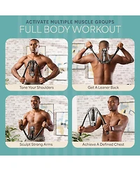 Lifepro Hydraulic Power Chest Expander – Adjustable 22–440lb Arm Twister with Rep Counter for Upper Body Strength Training