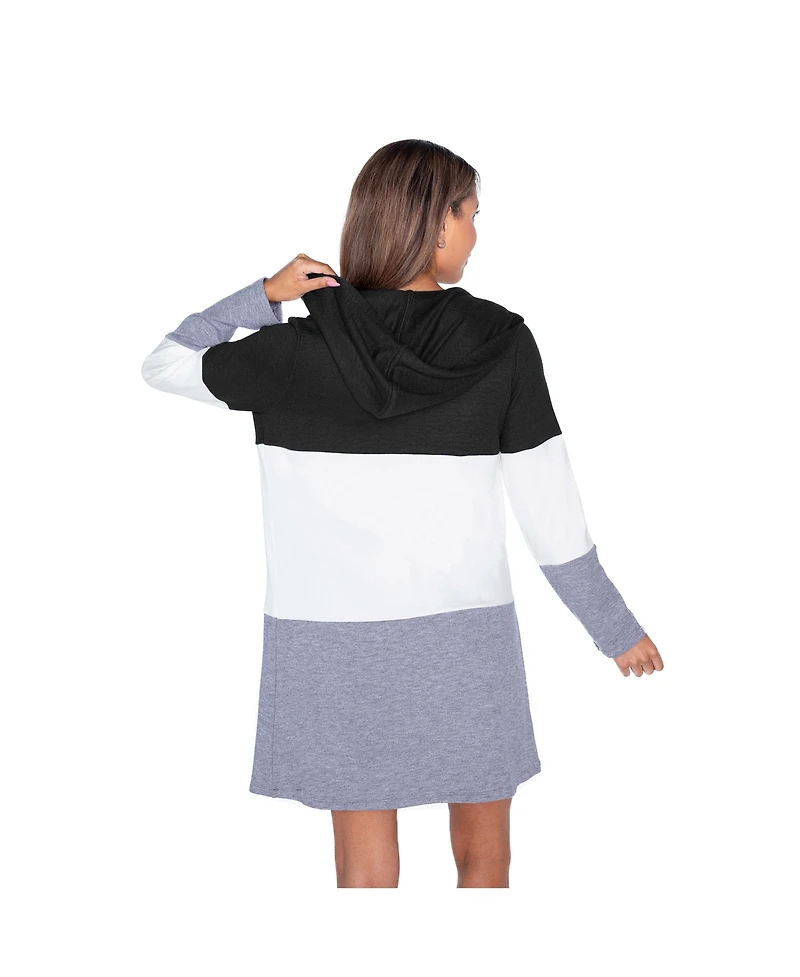 Gameday Couture Women's Black Chicago Bears Tri-Blend Color Block Lightweight Cardigan