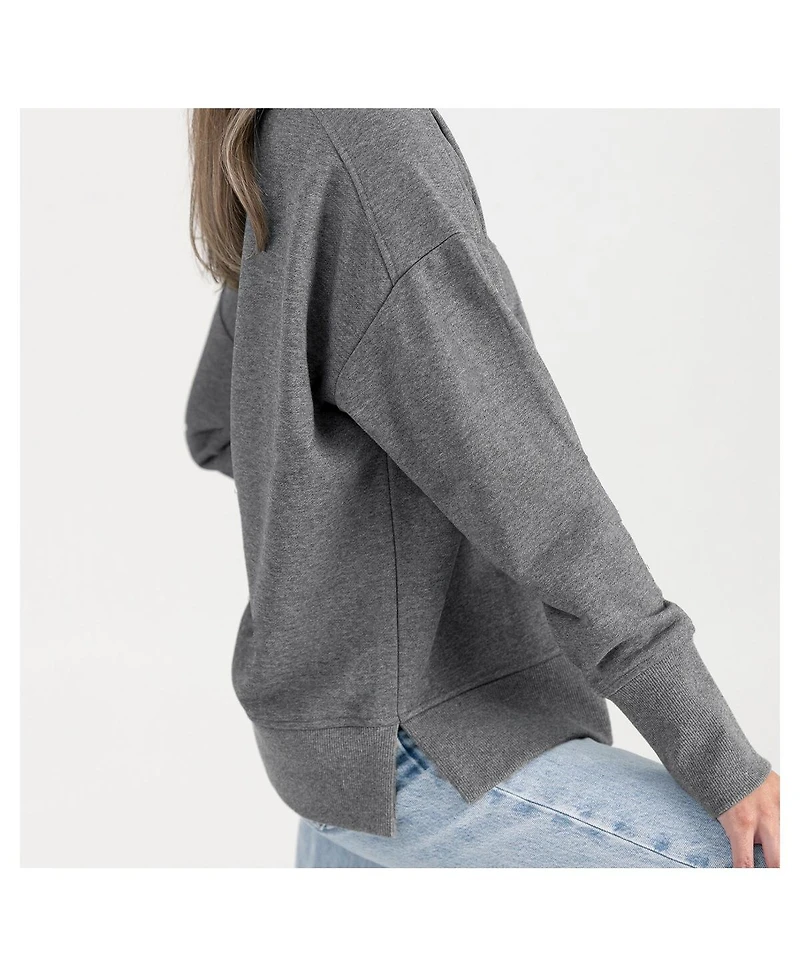 Gameday Couture Women's Gray Arkansas Razorbacks French Terry V-Neck Pullover Sweatshirt