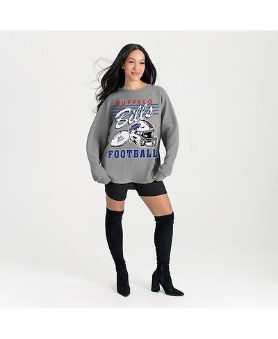 Gameday Couture Women's Gray Buffalo Bills Oversized Sweet Victory Corded Sweatshirt