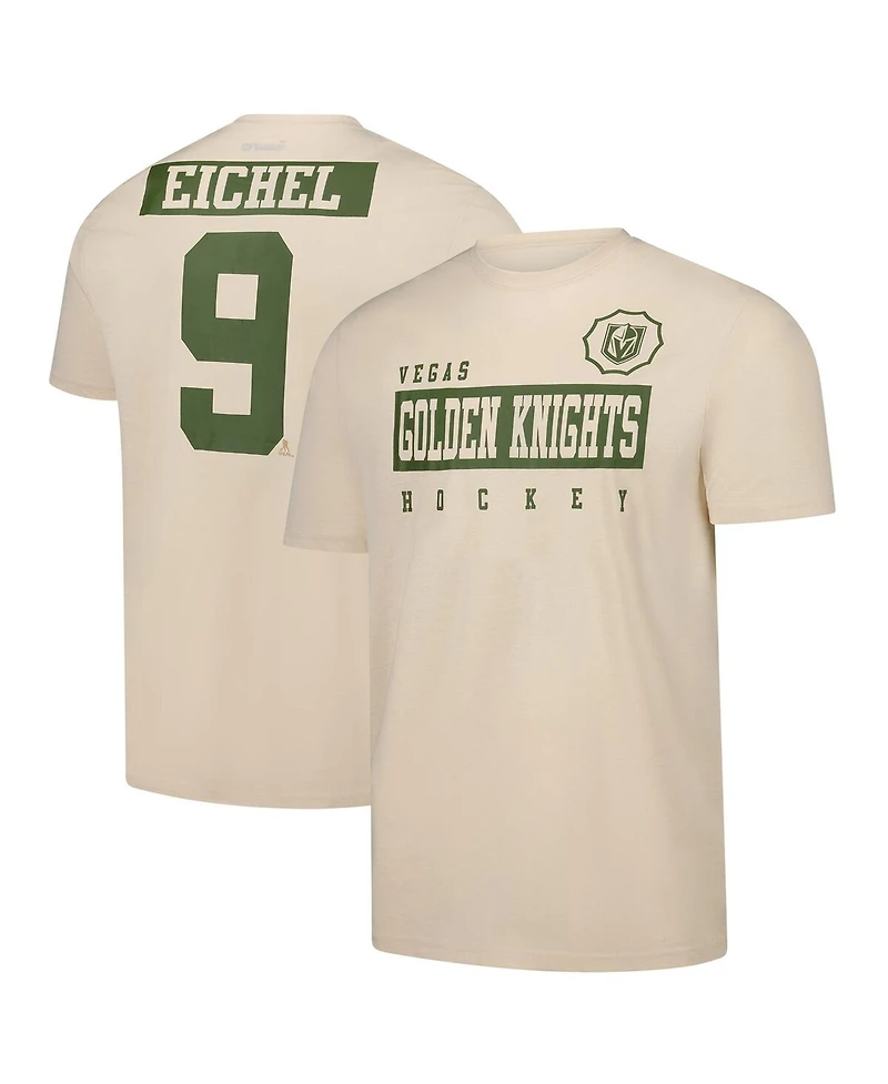 Levelwear Men's Jack Eichel Khaki Vegas Golden Knights 2024 Nhl Military Appreciation Richmond Delta Player Name Number T-Shirt
