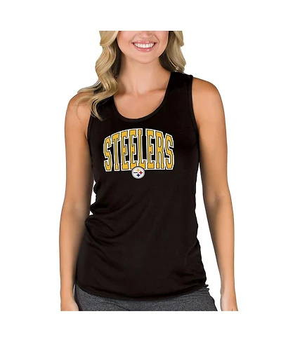 Concepts Sport Women's Black Pittsburgh Steelers Marathon Racer Back Tank Top