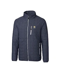 Cutter & Buck Men's Anthracite Notre Dame Fighting Irish Alumni Logo Rainier PrimaLoft Eco Insulated Full-Zip Puffer Vest