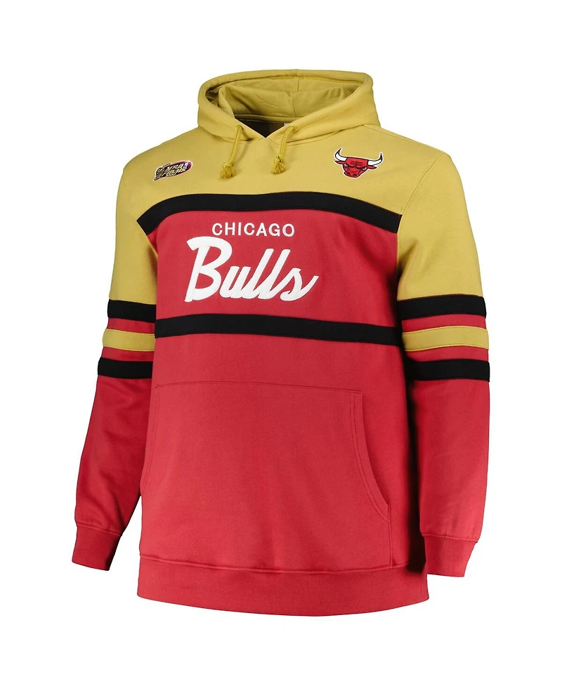 Mitchell & Ness Men's Red Chicago Bulls Big Tall Hardwood Classics Head Coach Pullover Hoodie