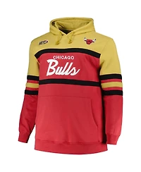 Mitchell & Ness Men's Red Chicago Bulls Big Tall Hardwood Classics Head Coach Pullover Hoodie