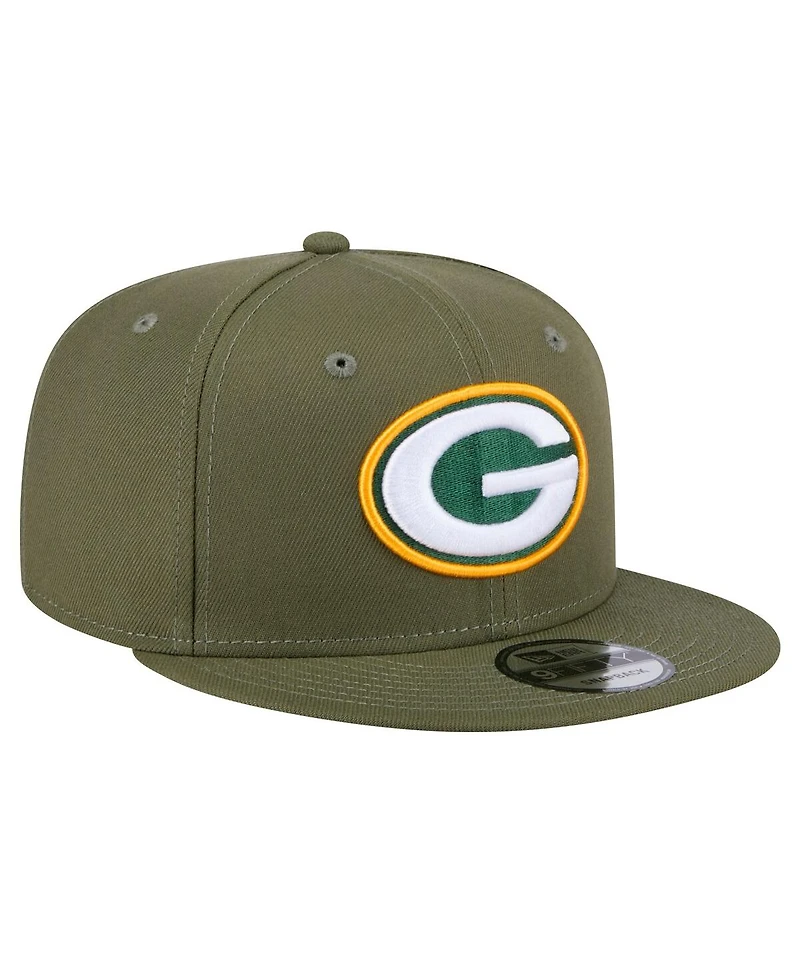 New Era Men's Olive Green Bay Packers Main 9FIFTY Snapback Hat