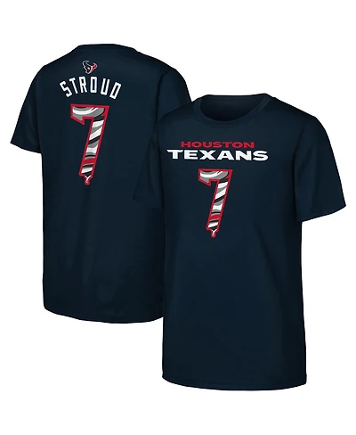 Outerstuff Big Boys and Girls C.j. Stroud Navy Houston Texans Mainliner Drip Player Name Number T-Shirt
