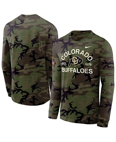 Nike Men's Camo Colorado Buffaloes 2025 Military Appreciation Legend Dri-fit Long Sleeve T-Shirt