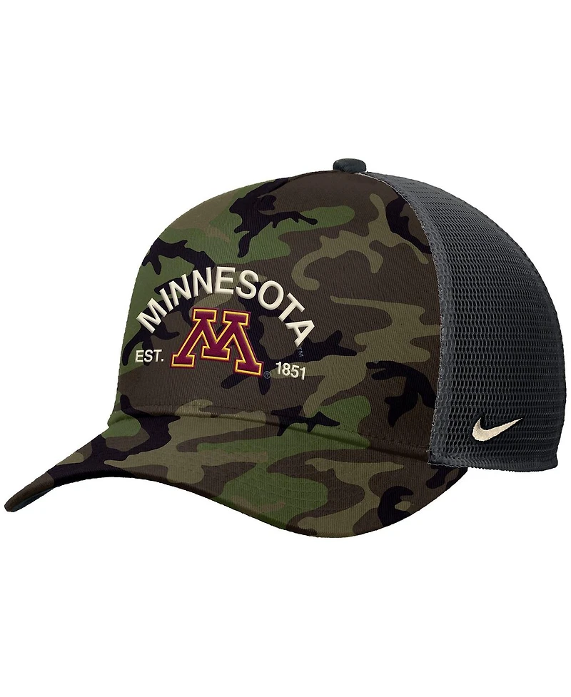 Nike Men's Camo Minnesota Golden Gophers 2025 Military Appreciation Rise Adjustable Trucker Hat