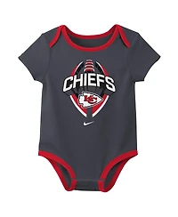 Nike Baby Boys and Girls 3-Pack Kansas City Chiefs Bodysuit Set