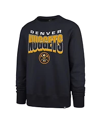 '47 Brand Men's and Women's Navy Denver Nuggets Brush By Headline Crewneck Sweatshirt
