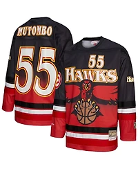 Mitchell & Ness Men's and Women's Dikembe Mutombo Red Atlanta Hawks Maxxed Out Fashion Hockey Jersey
