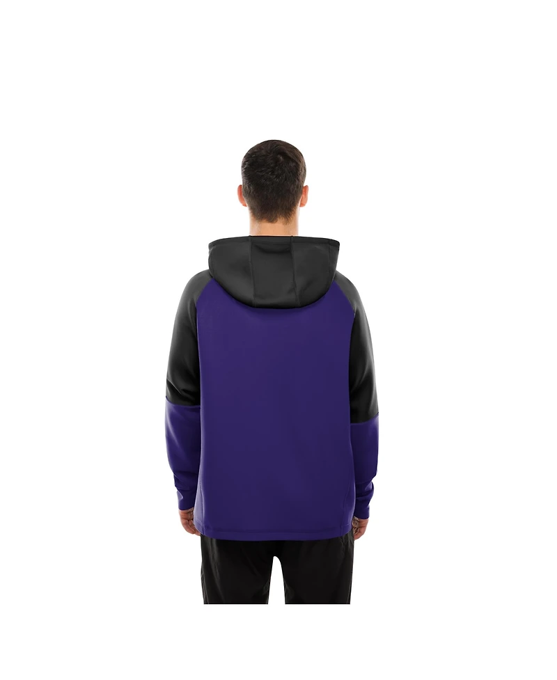 New Era Men's Purple Baltimore Ravens Combine Authentic Color Block Raglan Pullover Hoodie