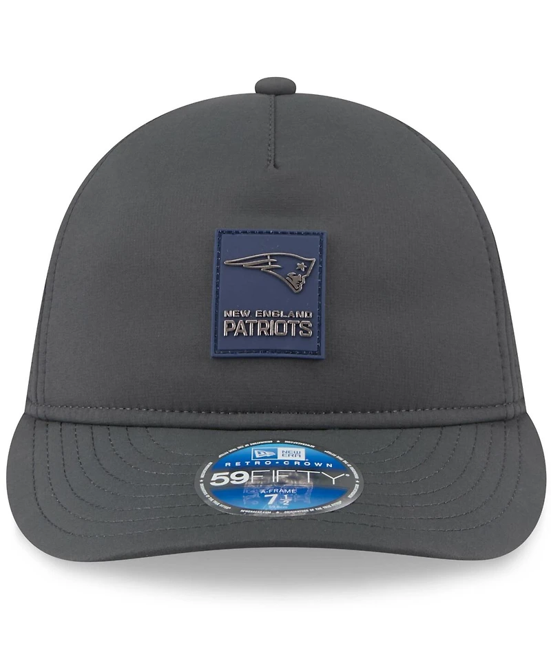 New Era Men's Charcoal England Patriots 2025 Sideline Cold Weather Retro Crown 59FIFTY Fitted Hat