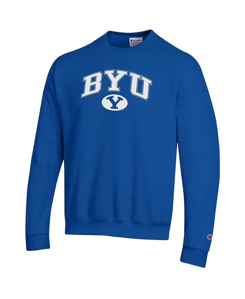 Champion Men's Royal Byu Cougars Arch Over Logo Pullover Sweatshirt