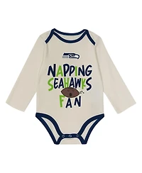 Outerstuff Baby Boys and Girls 3-Pack Seattle Seahawks Little Champ Bodysuit Set