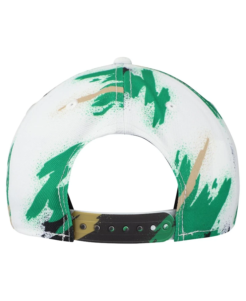 New Era Big Boys and Girls White Boston Celtics Paint 9FIFTY Snapback Hat