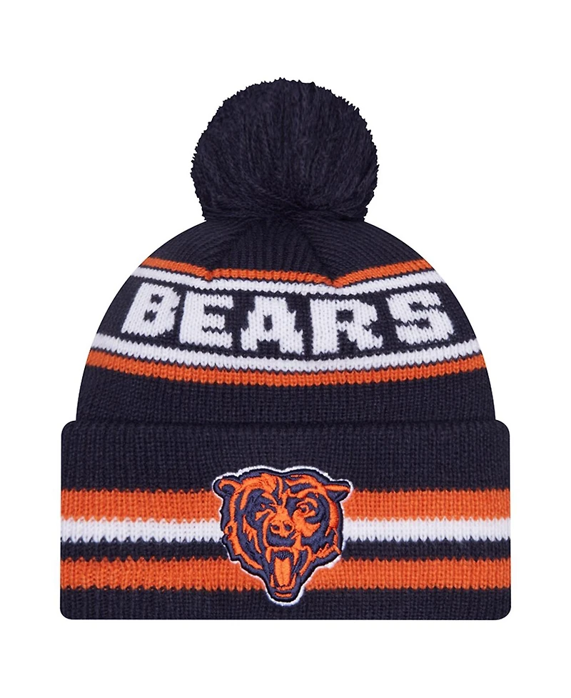 New Era Men's Navy Chicago Bears Classic Cuffed Knit with Pom Hat