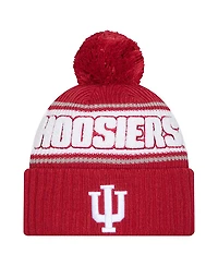 New Era Men's Crimson Indiana Hoosiers Bold Cuffed Knit with Pom Hat