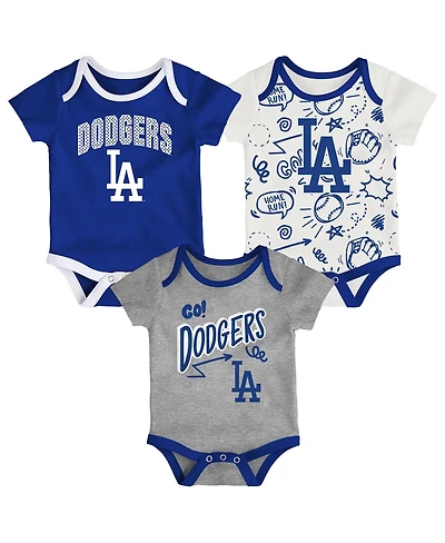 Outerstuff Baby Boys and Girls 3-Pack Los Angeles Dodgers All Day Play Bodysuit Set