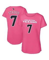 Outerstuff Big Girls C.j. Stroud Pink Houston Texans Player Name Number T-Shirt