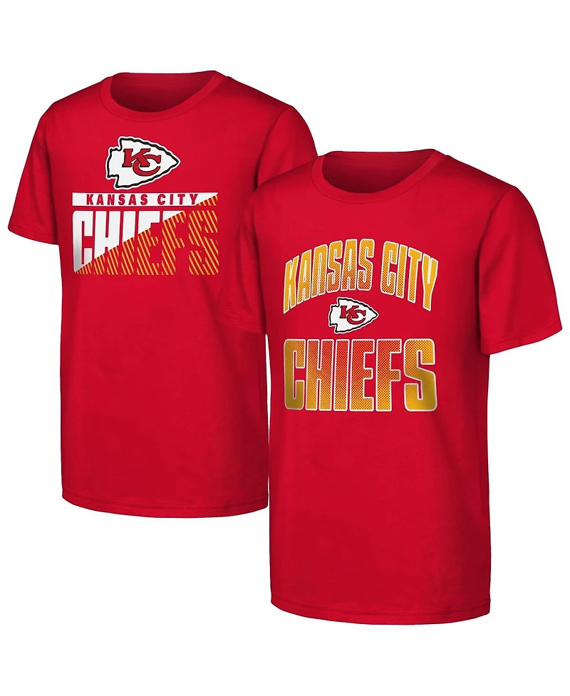Outerstuff Big Boys and Girls Red Kansas City Chiefs Never Quit 2-Pack T-Shirt Set