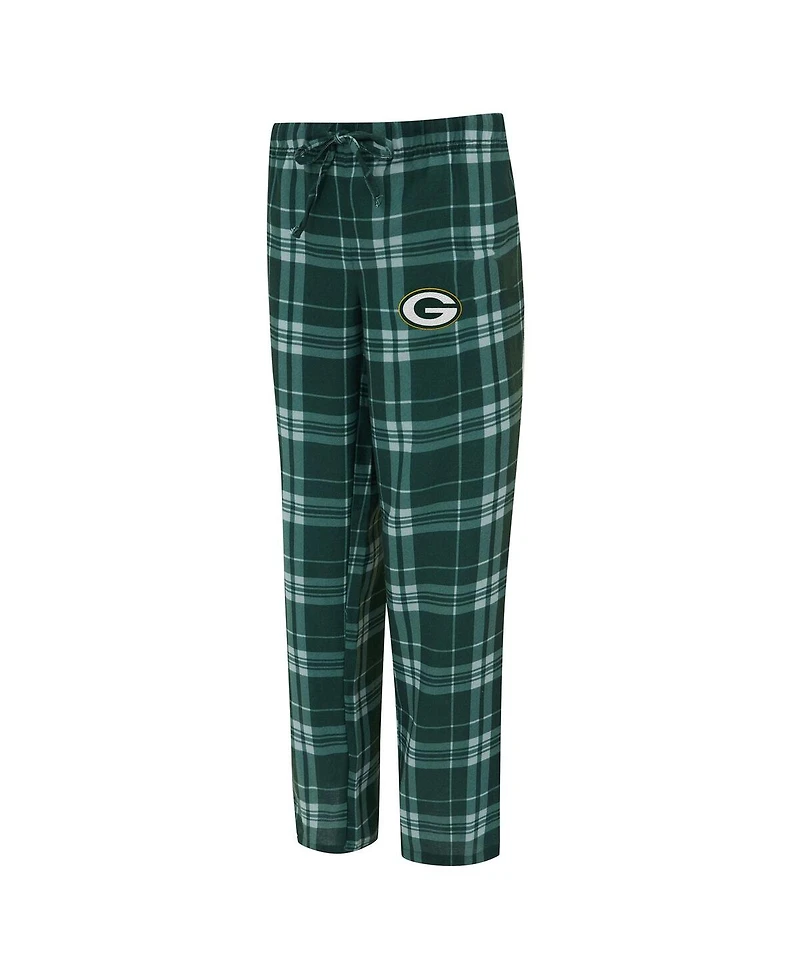 Concepts Sport Women's 2-Piece Heather Gray/Green Bay Packers Regulate Plaid Tank Top and Pants Sleep Set