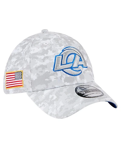 New Era Men's White Los Angeles Rams 2025 Salute to Service Digital Camo Fan Pack 39THIRTY Flex Hat