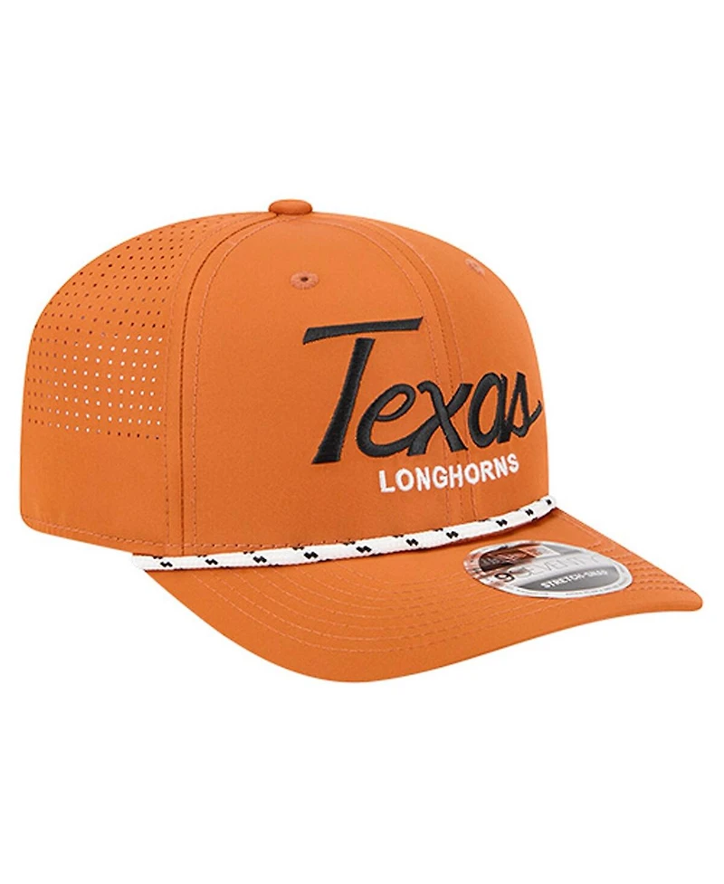 New Era Men's Texas Orange Texas Longhorns Script Performance Rope 9SEVENTY Adjustable Hat
