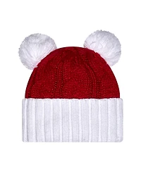 New Era Women's Crimson Indiana Hoosiers Tonal Cuffed Knit with Double Poms Hat