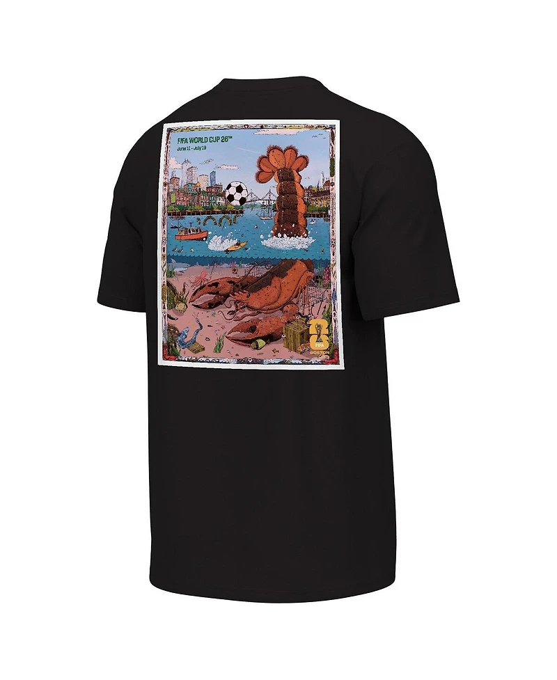 Outerstuff Men's Black 2026 Fifa World Cup Boston Host City Poster Graphic T-Shirt