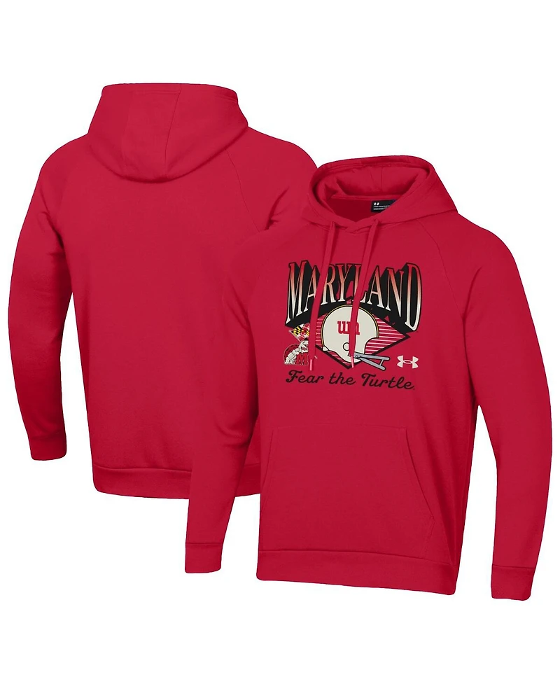 Under Armour Men's Red Maryland Terrapins Vintage Collection Rival Hoodie