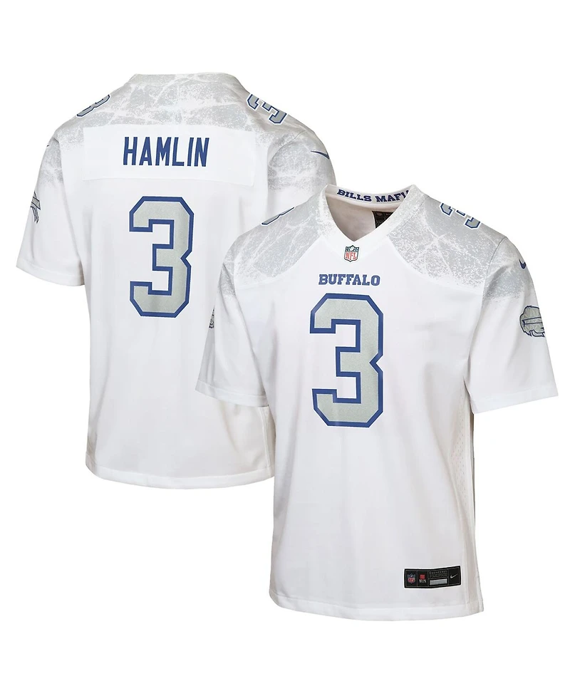 Nike Big Boys and Girls Damar Hamlin White Buffalo Bills 2025 Rivalries Collection Game Jersey
