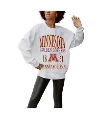 Gameday Couture Women's Gray Minnesota Golden Gophers Established Premium Fleece Drop Pullover Sweatshirt