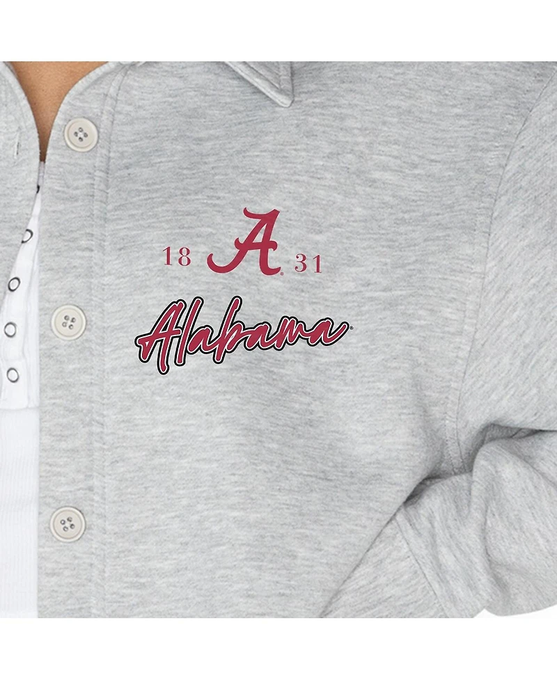 Gameday Couture Women's Ash Alabama Crimson Tide Foundation Full-Button Long Sleeve Overshirt