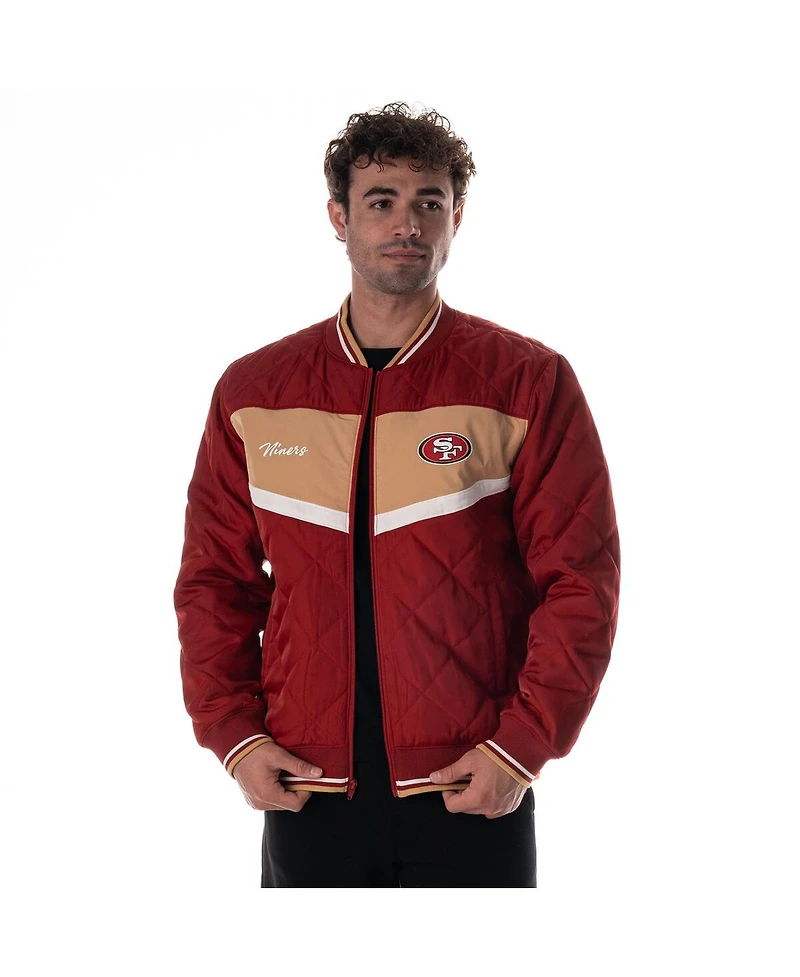 The Wild Collective Men's and Women's Scarlet San Francisco 49ers Quilted Nylon Puffer Jacket
