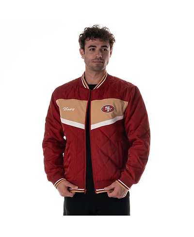 The Wild Collective Men's and Women's Scarlet San Francisco 49ers Quilted Nylon Puffer Jacket