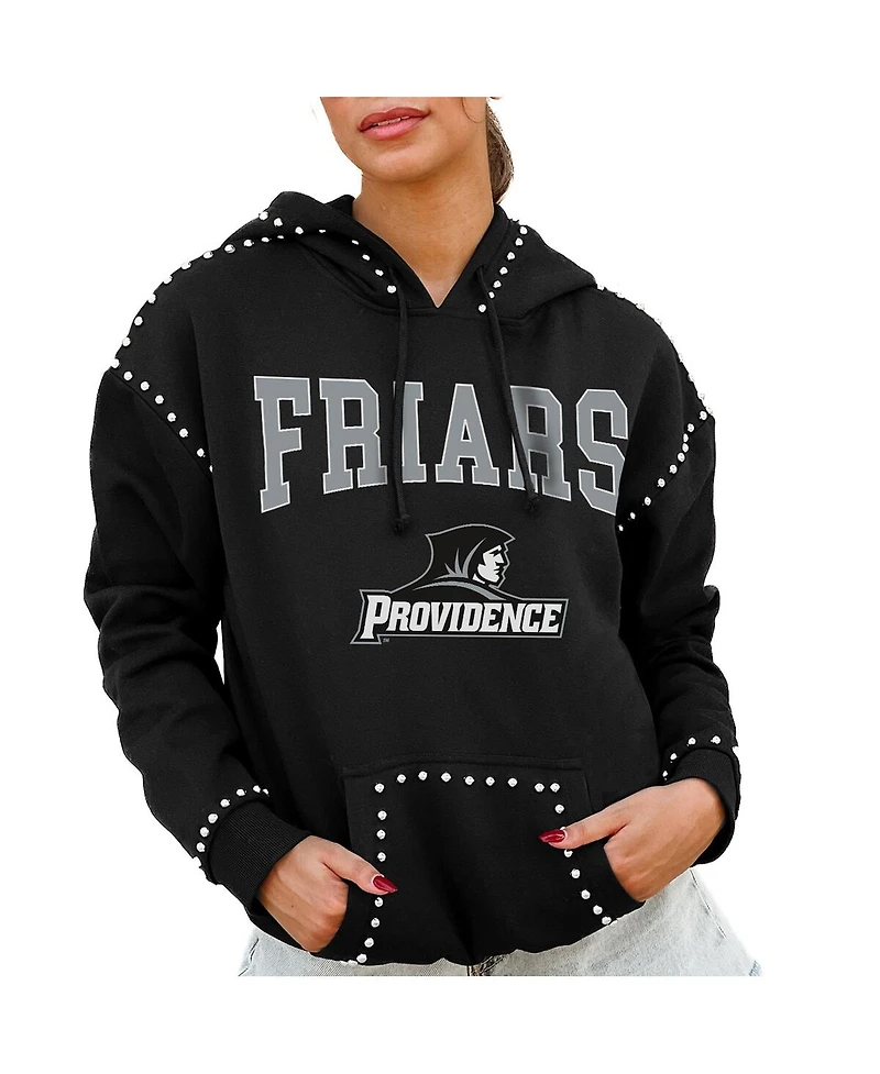 Gameday Couture Women's Black Providence Friars Studded Pullover Hoodie