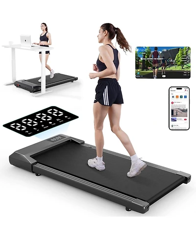 DeerRun Walking Pad Mini 80cm belt Under Desk Treadmill ,2 in 1 Portable Treadmill for Home/Office/Exercise
