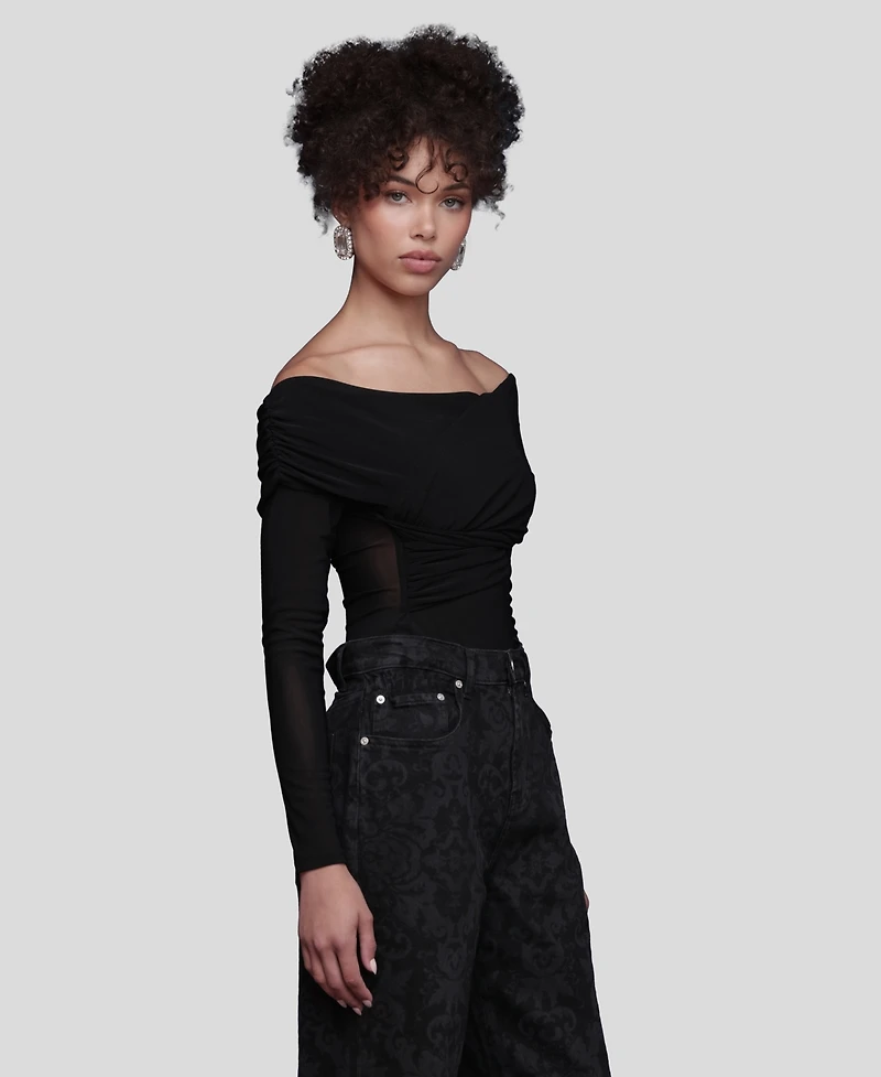 Avec Les Filles Women's Off-The-Shoulder Bodysuit Top