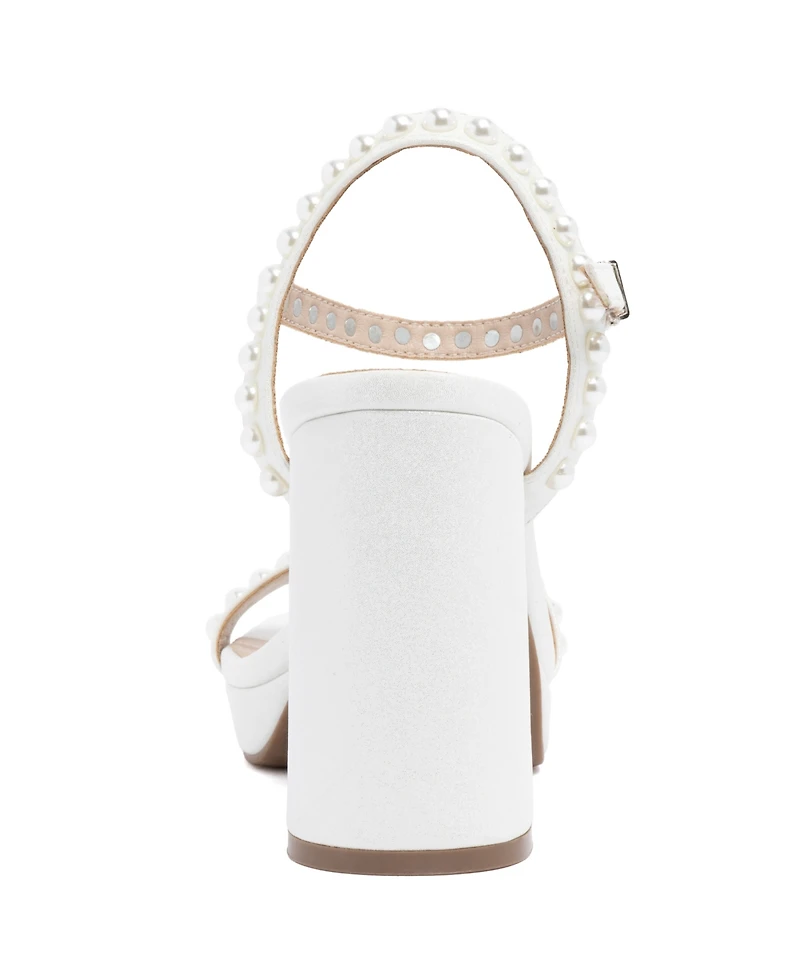 Sugar Women's Vallentina Pearl Block Heel Dress Sandals