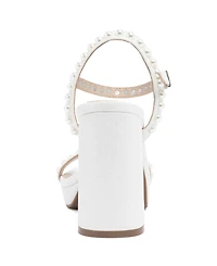 Sugar Women's Vallentina Pearl Block Heel Dress Sandals