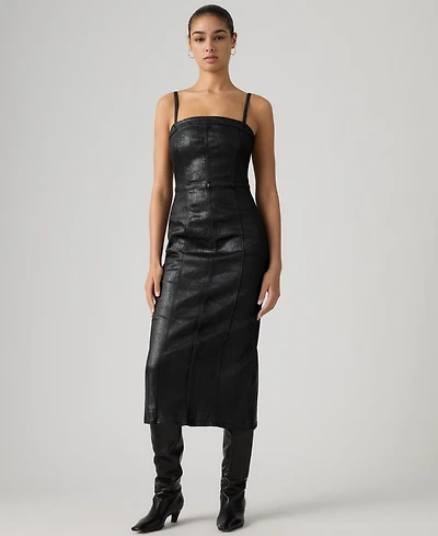 Levi's Premium Women's Coated Seamed Bustier Denim Midi Dress