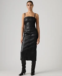 Levi's Premium Women's Coated Seamed Bustier Denim Midi Dress