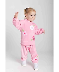 Florence Eiseman Baby Girls Velour Hoodie With Flowers