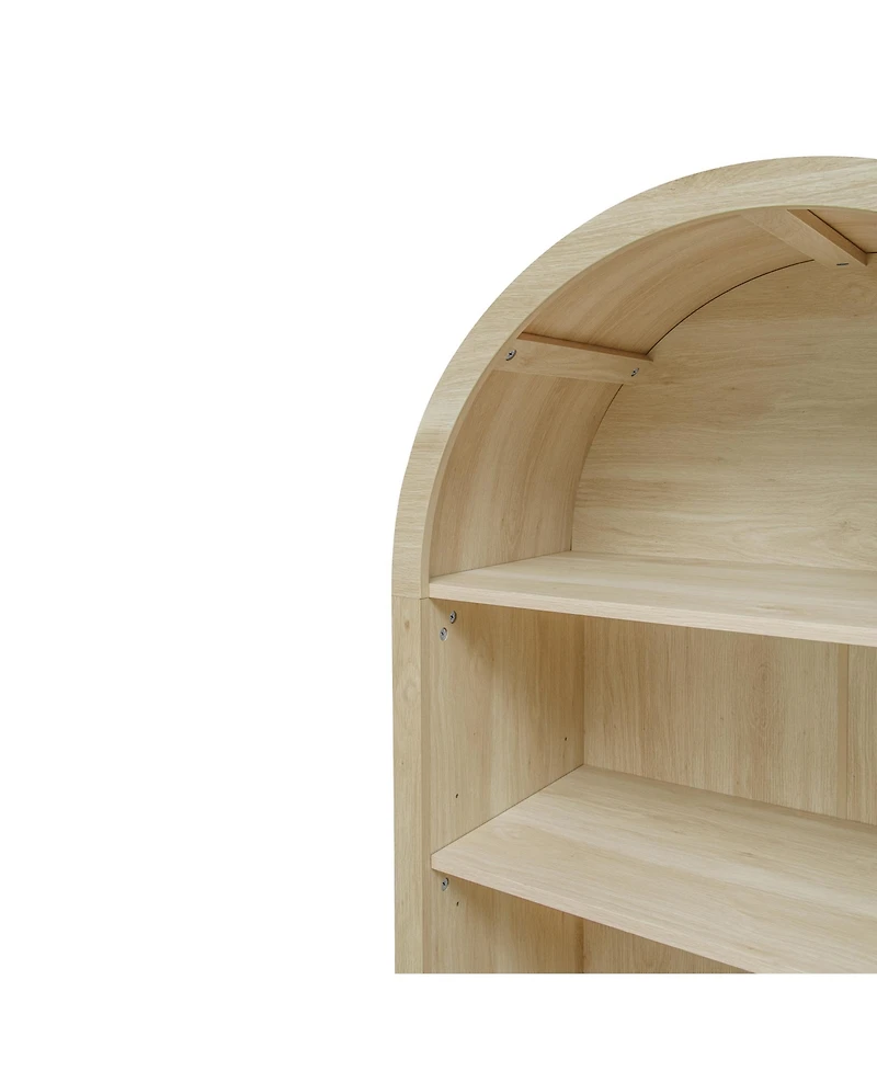 Casainc Arched Kitchen Pantry with Adjustable Shelves, Farmhouse Storage Cabinet for Kitchen, Dining, or Living Room