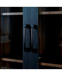 "Casainc 70.87" Display Cabinet with 4 Pull-Out Shelves & Glass Doors – Modern Multi-Tier Pantry Storage for Home